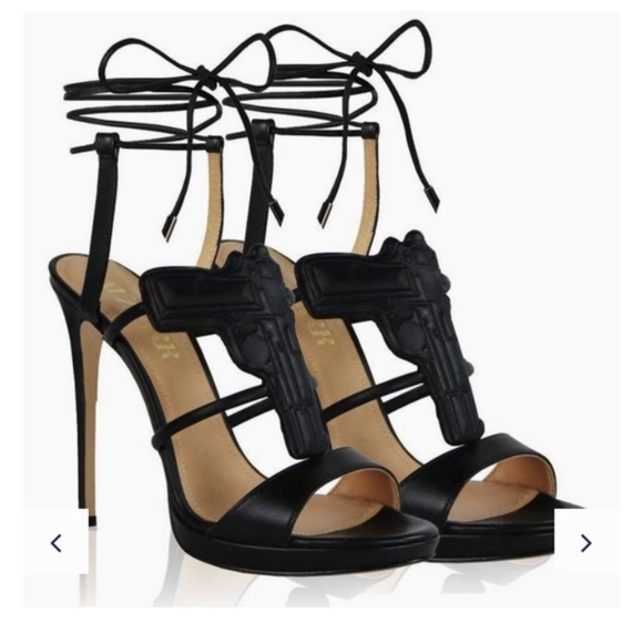 ALZUARR Shoes - ALZUARR Gigi strappy lace-up “Killer” GUN heels 39